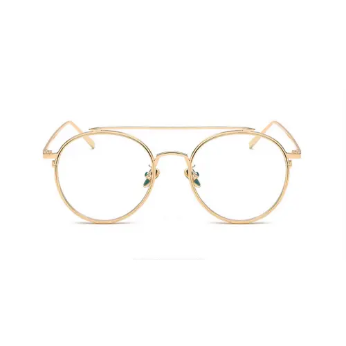 Hipster Frames of Golden Avaitor Prescription Sunglasses