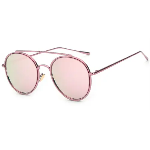 Hipster glasses with Pink Aviator Frame