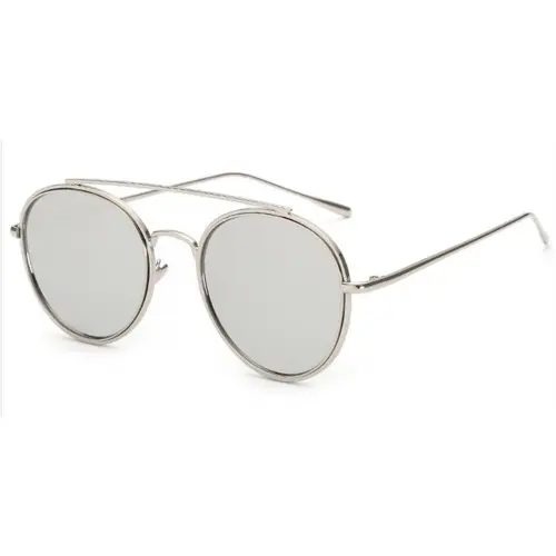 Hipster glasses with Silver Aviator Frame 