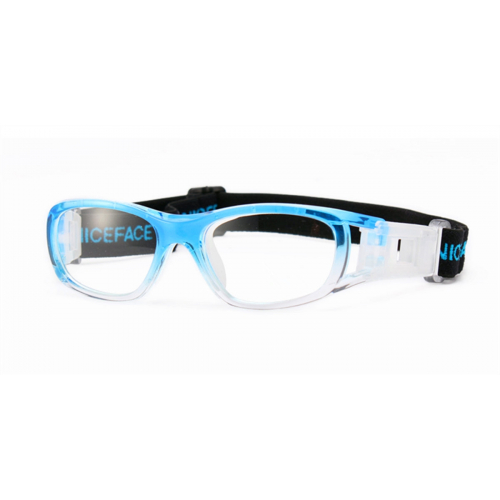 Blue Clear Acetate Prescription Safety Glasses for Football-diagonal