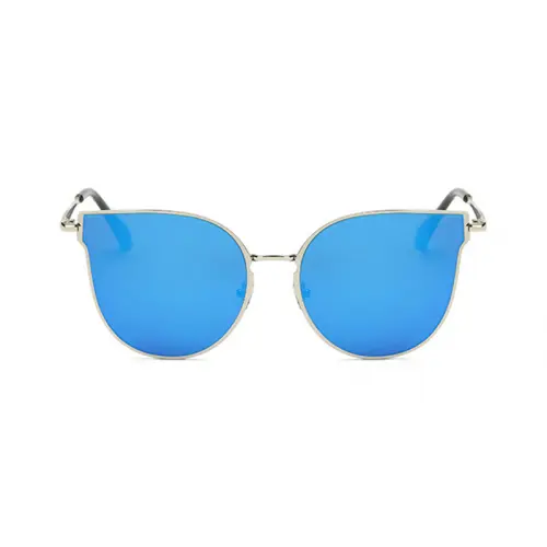 Oversized flash cat-eye sunglasses Blue lenses