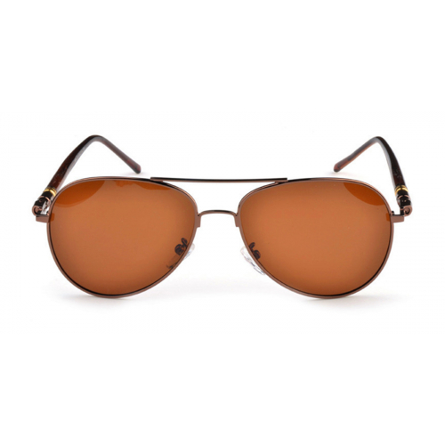 Flash Lens Sunglasses with Aviator Frame Brown Lenses