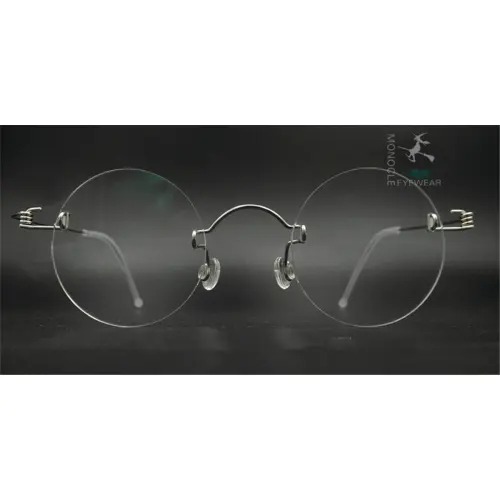 Round Glasses for Men, Manual custom made frameless glasses 