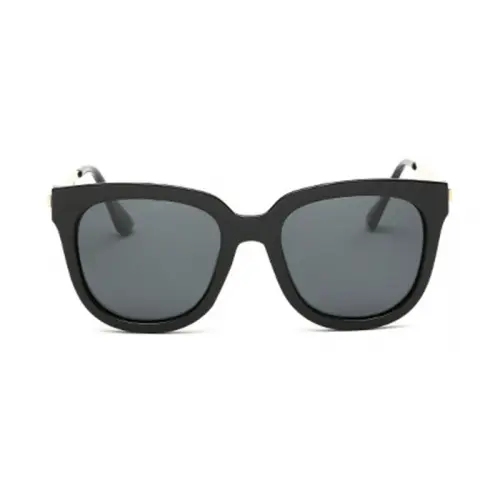 Oversized polarized wayfarer sunglasses, gray lens