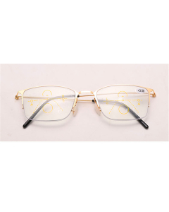 Progressive Reading Glasses No Power On Top, Semi Rimless, Blue Cut