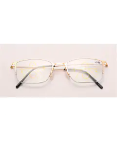 Progressive Reading Glasses No Power On Top, Semi Rimless, Blue Cut