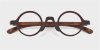 Super Small Round glasses for men Brown Woodgrain