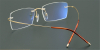 18 K Custom Made Rimless Real Gold Eyeglasses