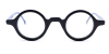 Super Small Round glasses for men Crystal Black