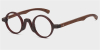 Super Small Round glasses for men Brown Woodgrain-l