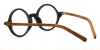 Round glasses for men Woodgrain Black Brown-b