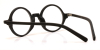 Round glasses for men Black Woodgrain-b