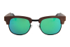Polarized Round Browline Wooden Glasses Frames for a Narrow Forehead