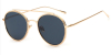 Round glasses with golden frame accommodate prescription sunglasses3