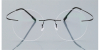Round Glasses for Men Titanium Rimless Jobs Style, Black