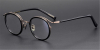 Round Browline Gold Glasses Special Design frame for High Prescription