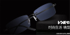 Polarized Rectangular Rimless Sunglasses for Mens / Light Adjusting