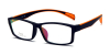 no line bifocals reading glasses, Black & Orange-l