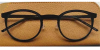Small Round Browline Titanium Glasses for a Narrow Forehead 