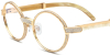 Buffalo Horn Glasses -Natural Horn Glasses - Mosaic Rhinestone - Wide Frame