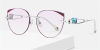 Cat Eye Braque Prescription Titanium Rimless Glasses