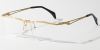 Half Rimless Pure Titanium Wide Frame Glasses| for Plus Size Faces