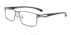 No line bifocals reading glasses, Gun Gray Titanium