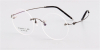 Round Glasses for Men Titanium Rimless, Gun Gray