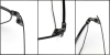 Golden Eyeglass replacement temple arms concave tooth-details