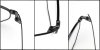 Eyeglass replacement temple arms concave tooth black-details