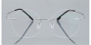 ound Glasses for Men Titanium Rimless Silver Frame