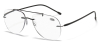 Progressive Reading Glasses No Power On Top, Rimless Aviator, Light Adjusting