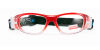 Red Clear Acetate Prescription Safety Glasses for Football -front