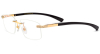 Rectangular Rimless Buffalo Horn Glasses