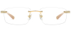 Rectangular Rimless Buffalo Horn Glasses