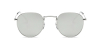 Round glasses with silver metal frame accommodate prescription sunglasses-front