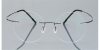 Round Glasses for Men Titanium Rimless, Gun Gray -2