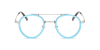 Blue Round Acetate Wrapped Aviator 