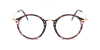 Browline Round Glasses for Oblong Face -front