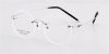 Round Glasses for Men Titanium Rimless Silver Frame