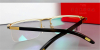 Buffalo Horn Glasses with Semi Rimless Browline Titanium Dominant Top Bar