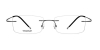 black rimless eyeglasses