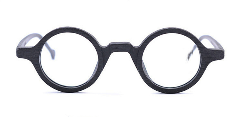 Super Small Round glasses for men Brown Woodgrain