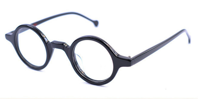 Super Small Round glasses for men Crystal Black-l