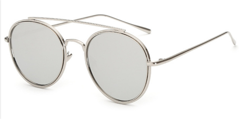 Hipster glasses with Silver Aviator Frame-l