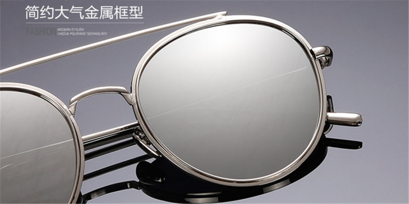 Hipster glasses with Silver Aviator Frame-d1