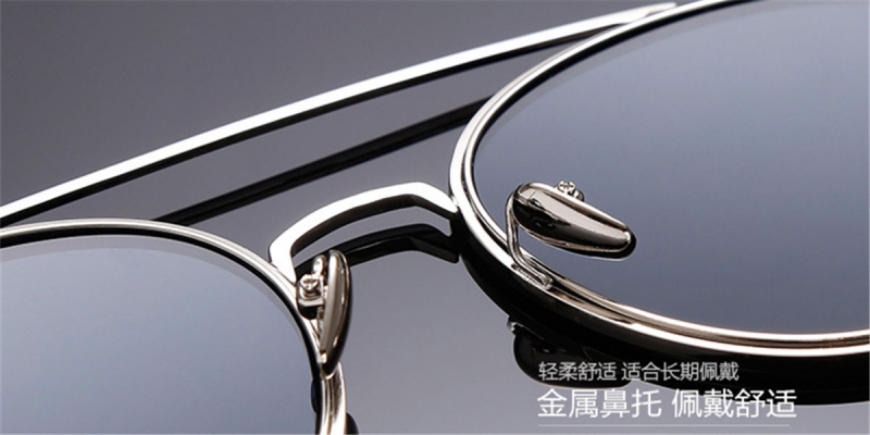 Hipster glasses with Silver Aviator Frame-d2