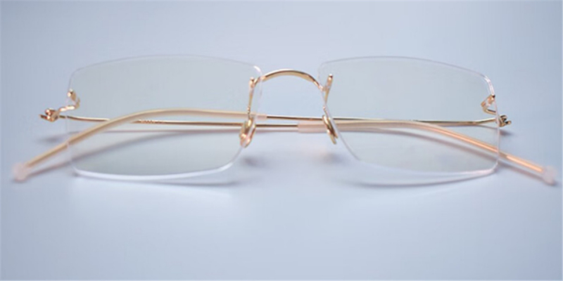 18 K Custom Made Rimless Real Gold Eyeglasses