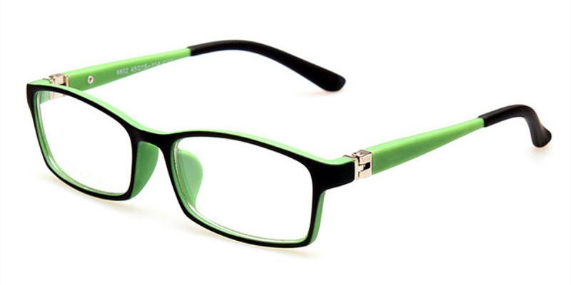 Spring Hinge Glasses Black Green Frame