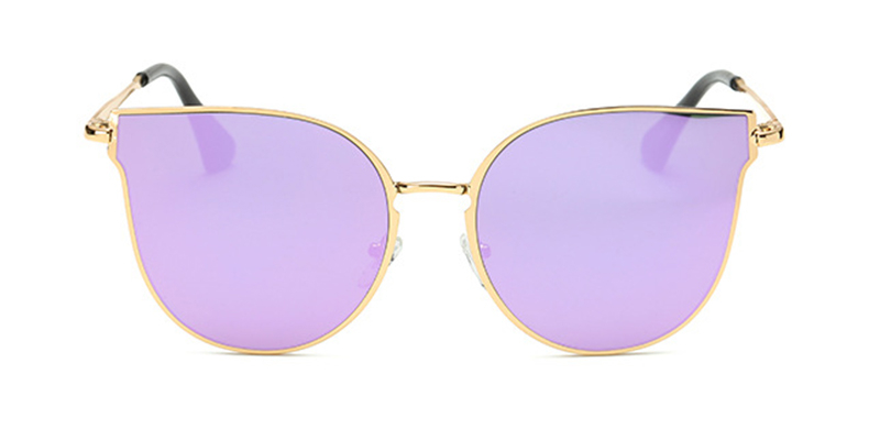 Oversized flash cat-eye sunglasses Purple lenses